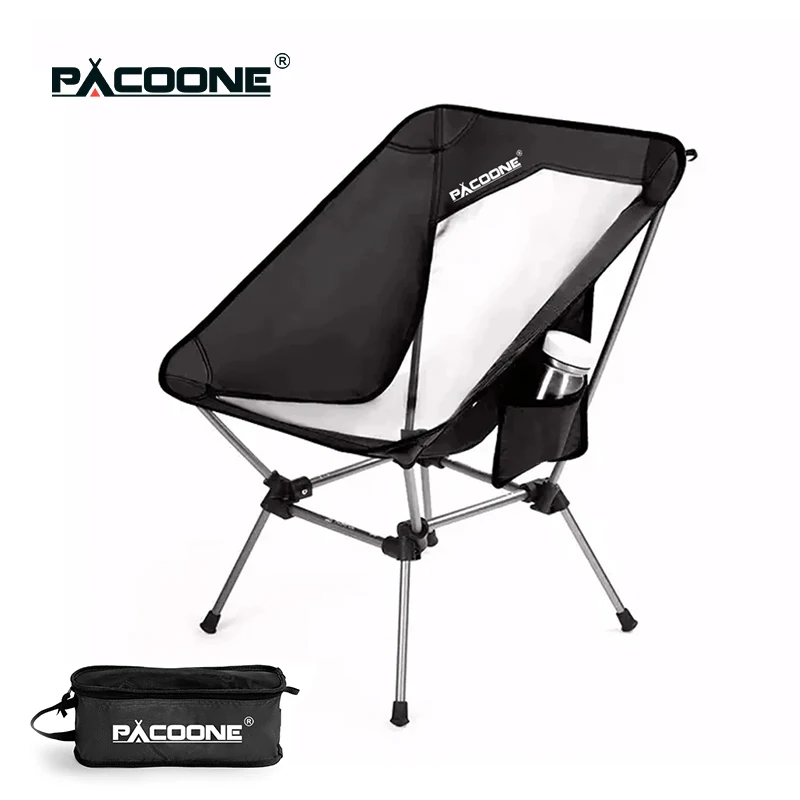 PACOONE Camping Ultraleicht Klapp Stuhl Abnehmbare Tragbare Mond Stuhl Outdoor Reise Angeln Stuhl Strand Wandern Picknick Sitz