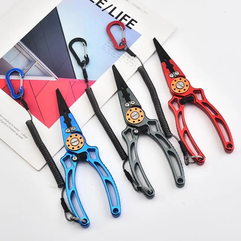 

Aluminum Alloy Locking Fishing Hook Remover Stainless Steel Line Cutter Fishing Tweezers with Lock Outdoor Camping Travel Gear