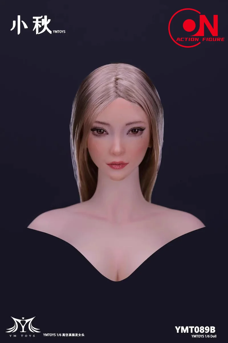 MTOYS YMT089 1/6 Asian Beauty Qiu Head Sculpt Carving Model Fit 12'' TBL PH Female Soldier Pale Action Figure Body