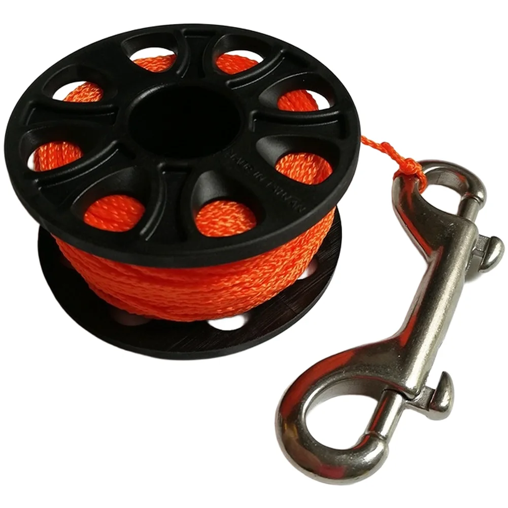 30m Nylon Diving Line Reel with 100mm Stainless Steel Hook and Rust Resistant ABS Housing for Scuba Diving Gear