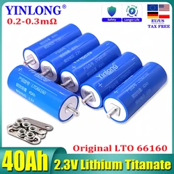 1-24PCS 2.3V 40Ah Lithium Titanate Battery Pack LTO66160 10c Discharge DIY 12V 24V 48V Car Audio Battery EU/USA Duty Free