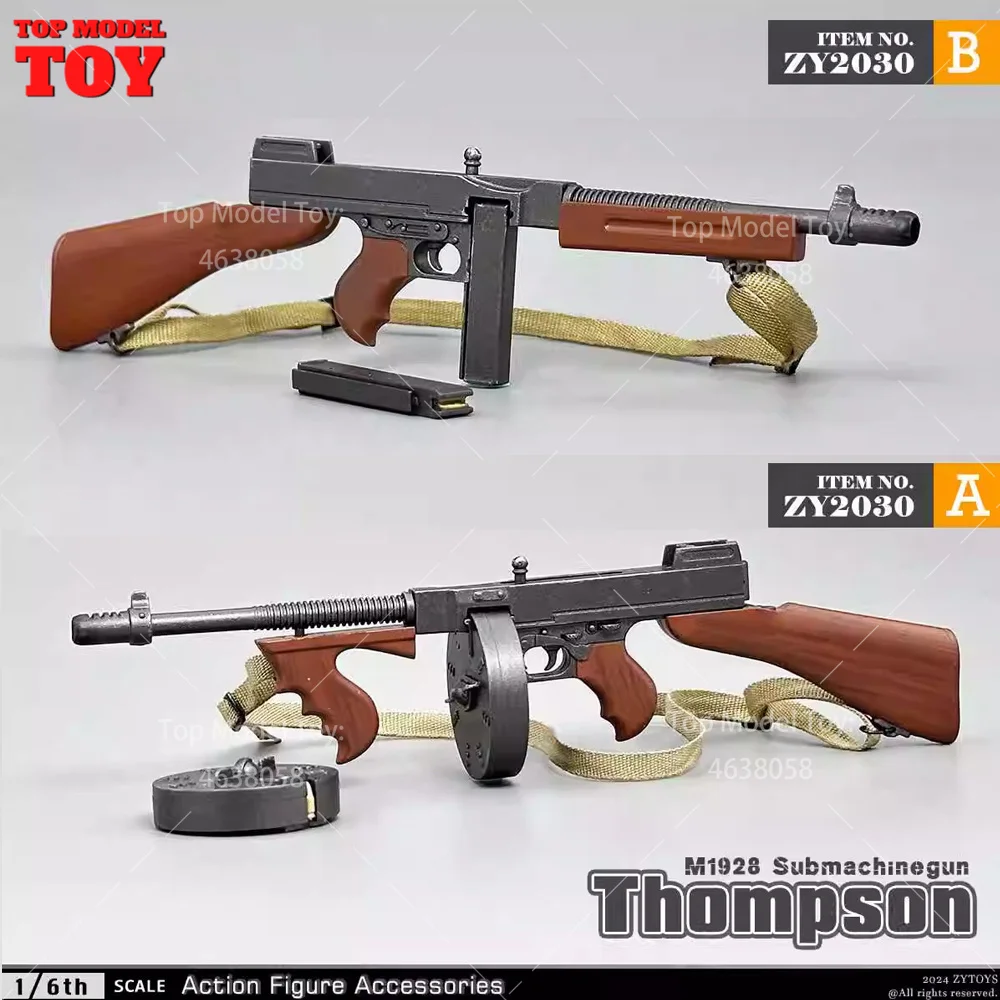 ZYTOYS ZY2030 1/6 M1928 Thompson Mitragliatrice Modello 15 cm Soldato Arma Giocattoli di Plastica Per 12 ''Action Figure Corpo Bambole