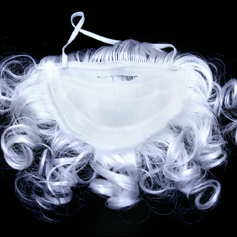 

Парик и реквизит для бороды Санта-Клауса, белые аксессуары для волос, борода и парики Санта-Клауса для рождественской вечеринки, комплект париков Санта-Клауса