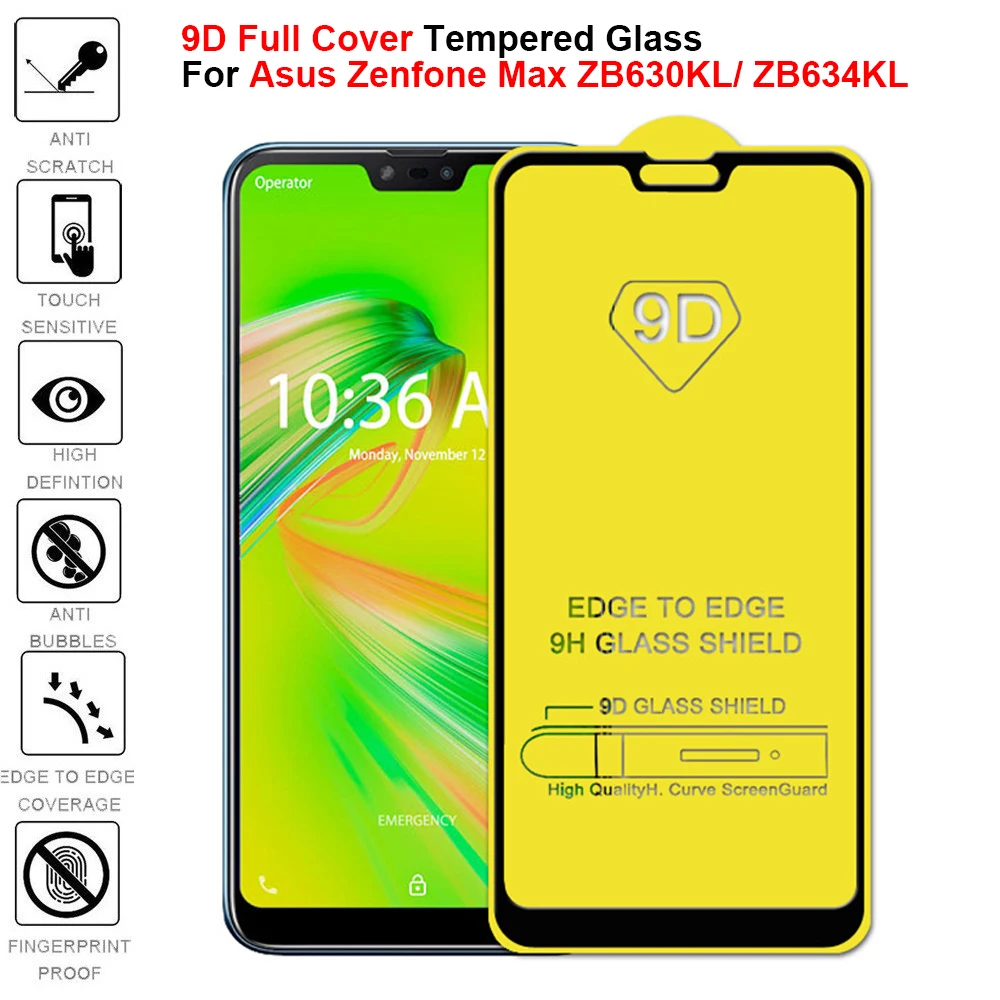 2 шт. для Asus Zenfone Max Pro M2 ZB630KL защита для экрана 9D полное покрытие закаленное стекло для Asus Zenfone ZB634KL защитная пленка