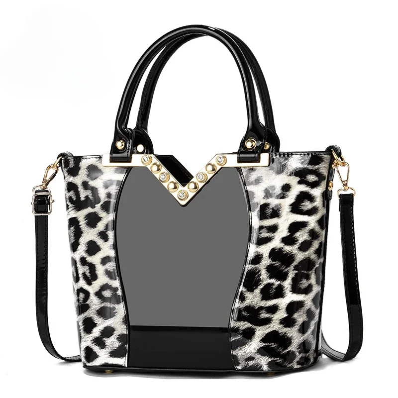 2024 Premium Patent Leather Women\'s Handbag Brand Designer Medium Capacity Crossbody Hand Bag Lady Fashion Sequined Purse Totes