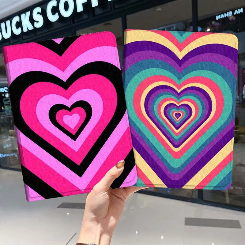 

Color Heart Shaped Pattern For iPad Pro Air Mini 1 2 3 4 5 6 7 7th 8th 9th 10th 11th 10.2 9.7 10.5 10.9 11 2024 2025 Tablet Case