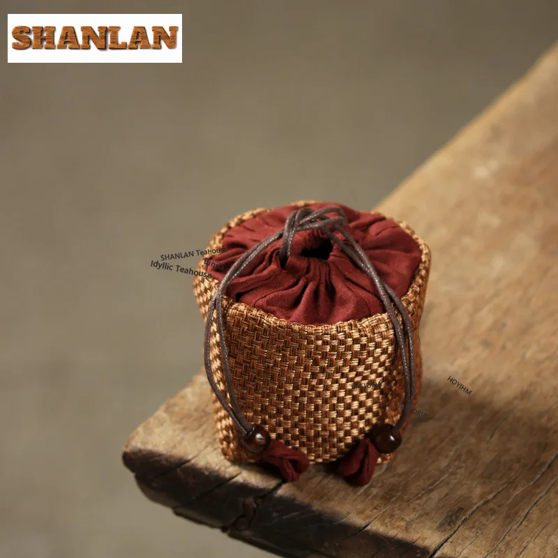 HOYIHM Restricted Entry Tea Cozies Vintage Teacup Pouch Tea Cozy For Teapot Portable Bag Travel Tea Set Bag Cafes Accessories