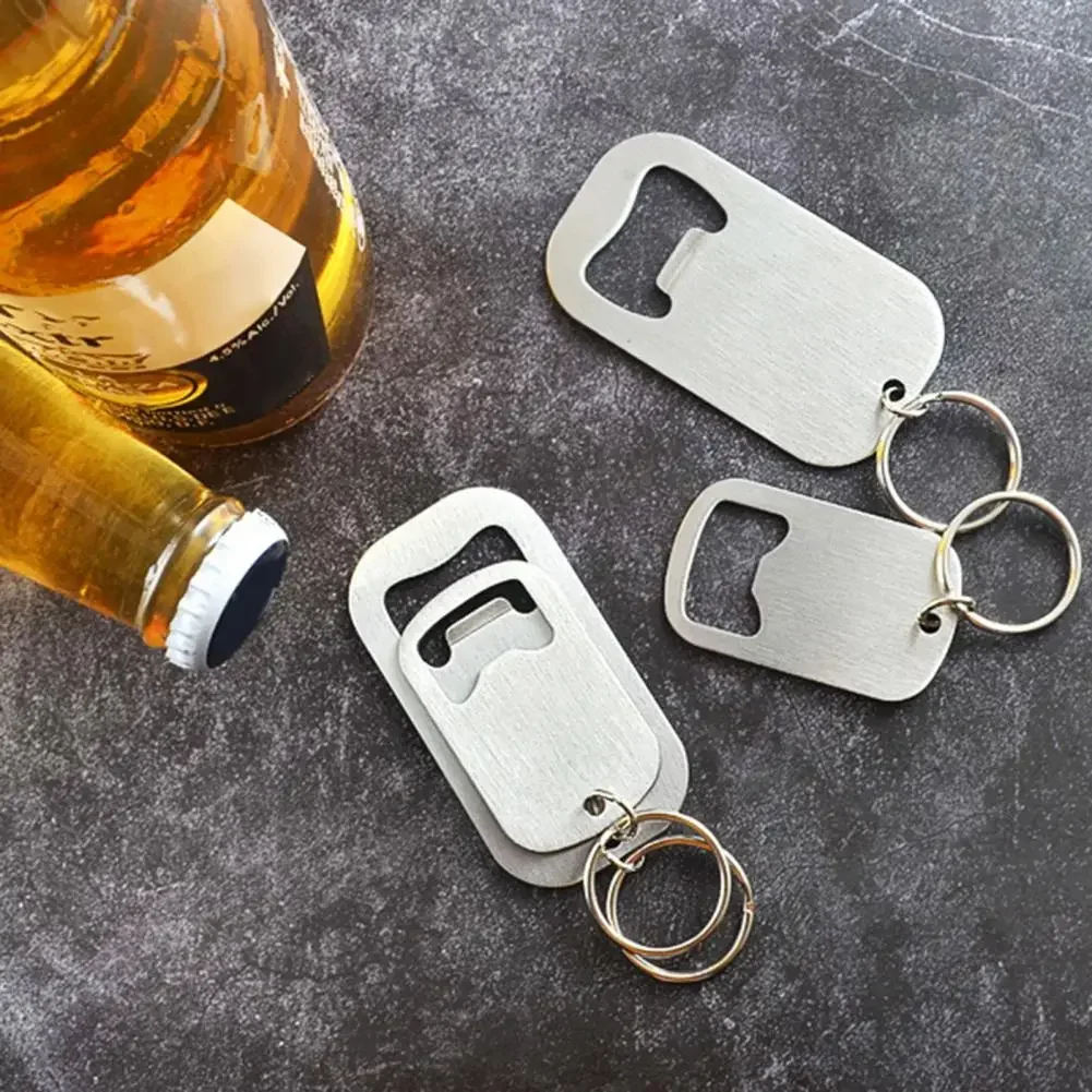 High Hardness Bottle Opener Manual Labor-saving Keychain Stainless Steel Flat Speed Beer Opener Can Opener for Home Kitchen Bar