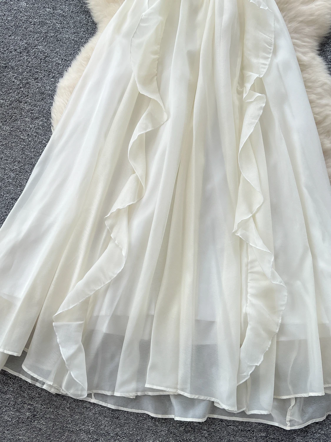 Beach Slip Dress Flower Ruffle Halter Fairy Party Dresses Women Summer Sleevelss Backless Long Robe Femmes Fashion Holiday Dress