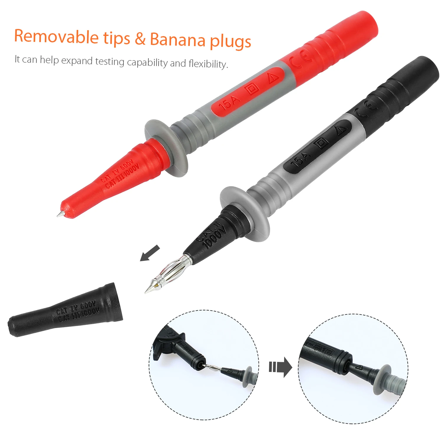 

MK30 21pcs Electronic Test Lead Kits Multimeter Lead with Alligator Clips Replaceable Probes Tips Accessories Kit for DMM Digita