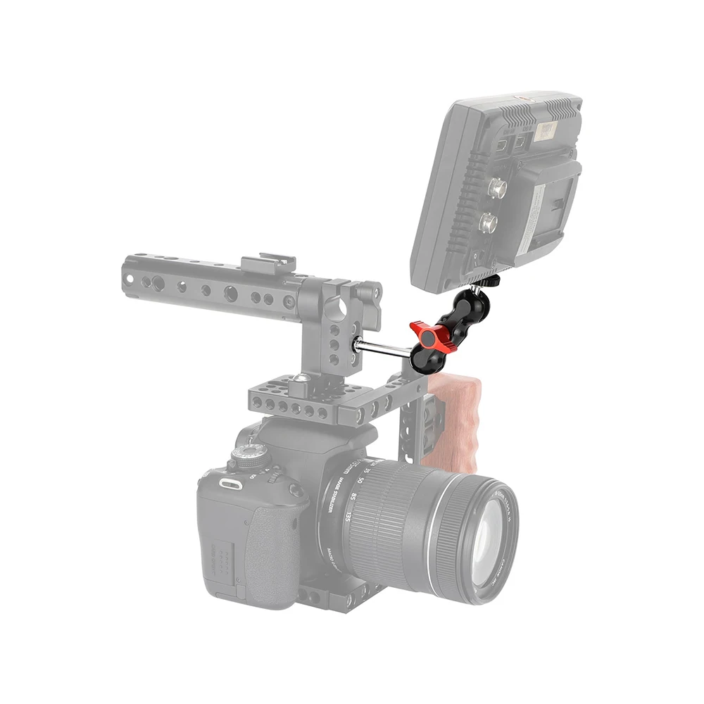 حامل رأس كروي صغير HDRIG يدعم 360 درجة ° دوار 90 ° إمالة مع برغي تمديد 1/4 بوصة - 20 لشاشة الكاميرا / المصباح اليدوي