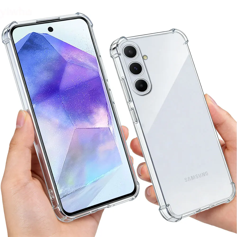 Transparent Slim Soft Case For Samsung Galaxy A55 5G, Crystal Clear, Corner Protection, Precise Cutouts
