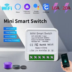 16A/20A WiFi Mini Smart Switch Module 2-way Control Cozy Life APP Remote Control for Alexa Google Home Automation Voice Control