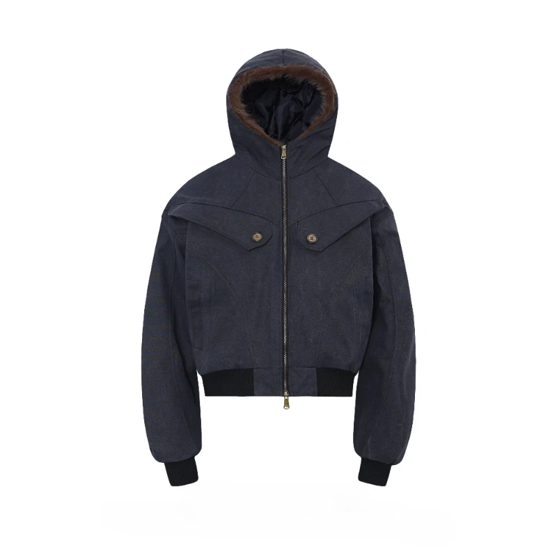 Fashion American Style Hooded Cotton Jackets Men 2025 Autumn Winter New Loose Zipper Parkas Solid Color Thickened Jackets Coats