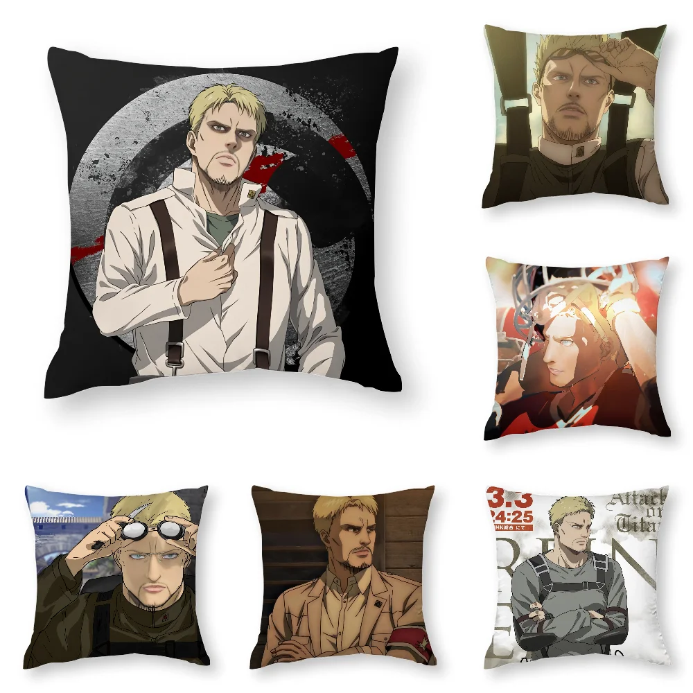 

Anime R-Reiner Braun Pillow Case 3D Print Polyester Fiber 40*40 cm Home Sofa Throw Pillow Cover Decoration Festival Gift