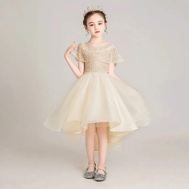 

Flower Girls Bridesmaid Gown Evening Banquet Cocktail Formal Girls Party Dress Off Shoudler Children Tail Long Prom Dresses
