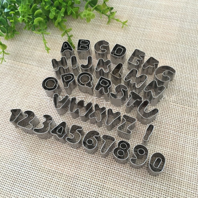 37 Pcs 3D Cartoon Fondant Cake Mold Biscuit Press Baking Utensils Number Letter Theme Baking Kids Gift