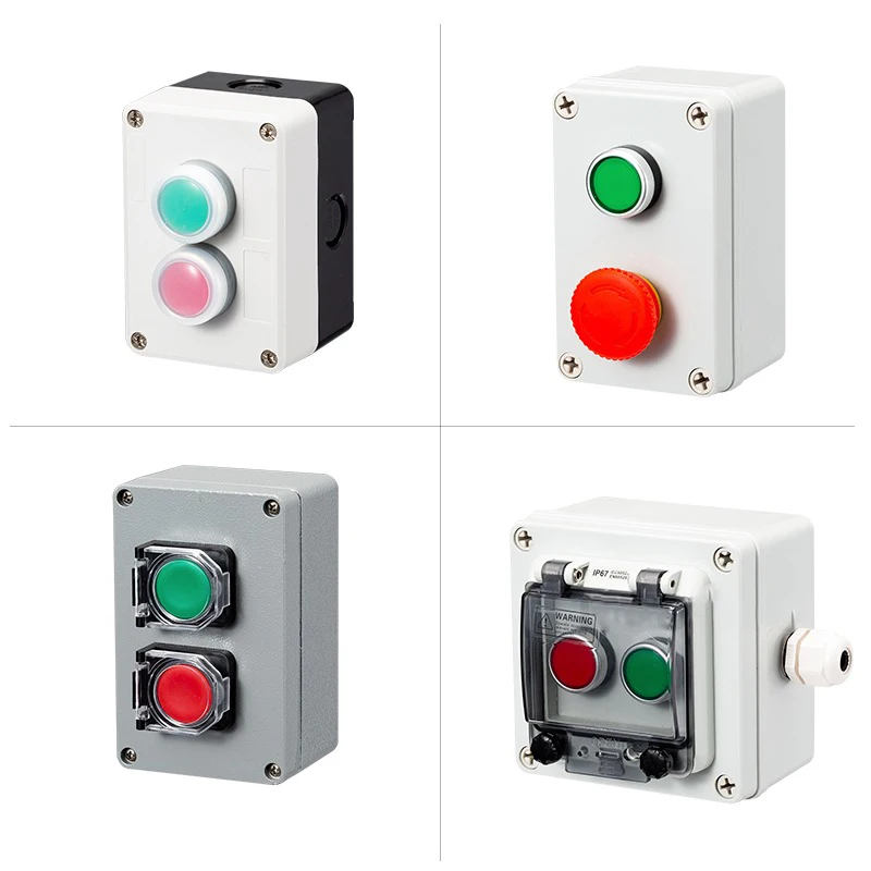 1BOX Arrow symbol indicates start and stop self-reset Momentary Waterproof button box switch emergency stop industrial