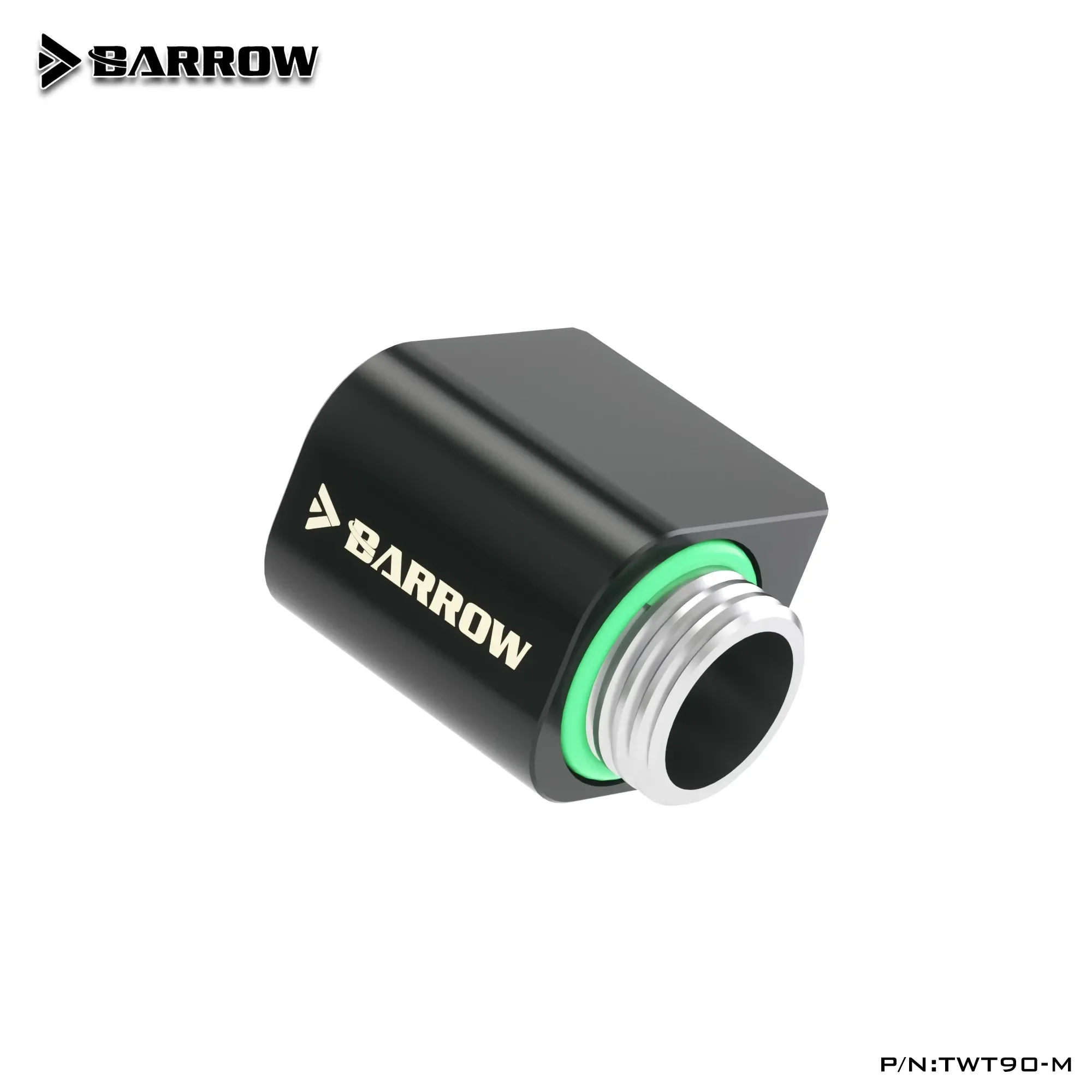 Barrow 90 Degree 360 Rotary TWT90-M G1/4 Black Silver POM Rotary Hard Tube Adapter PC Liquid Cooling Build Connector