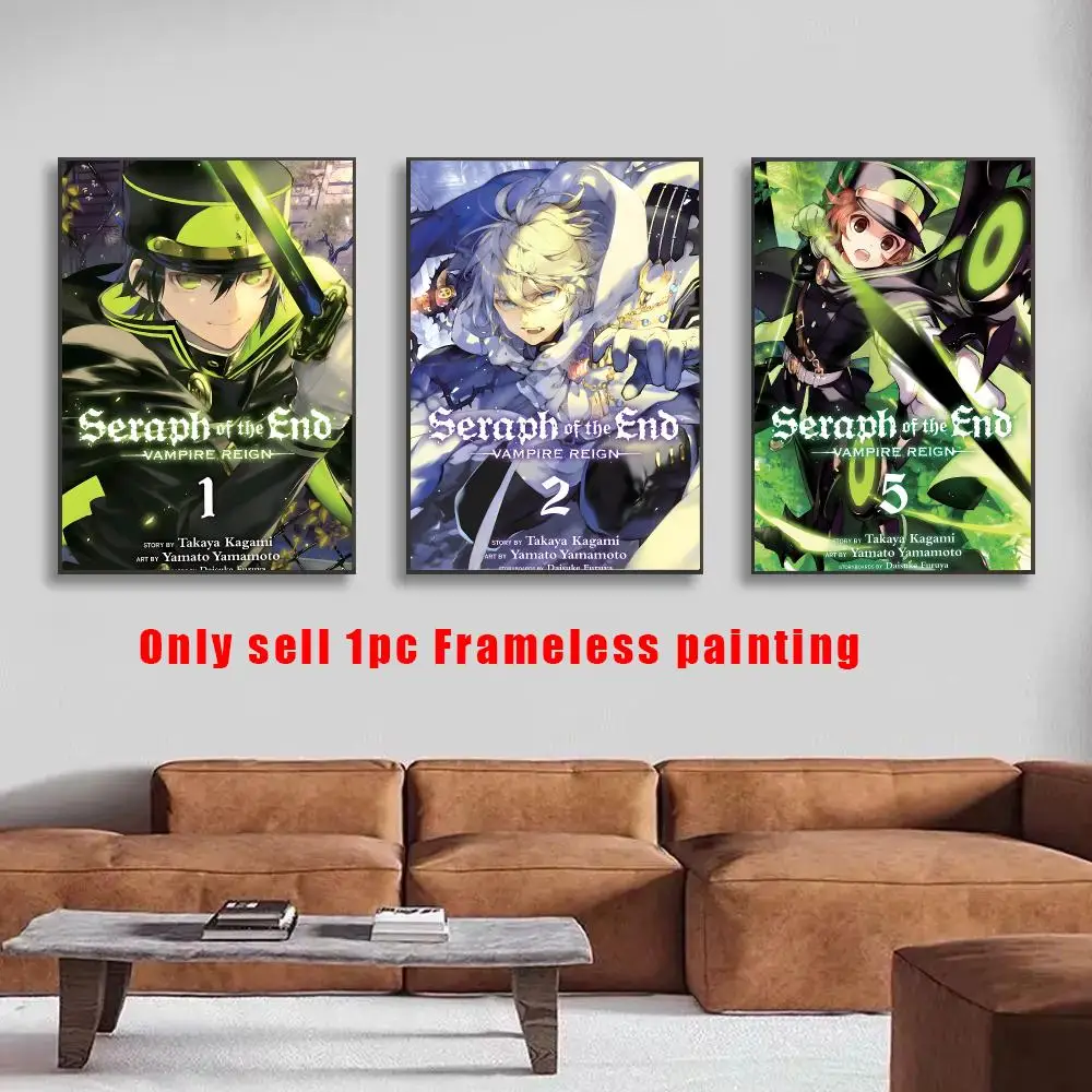 Anime Seraph Of The End Poster HD Self-Adhesive Wall Decals For Living Room & Bedroom Home Decor Gift