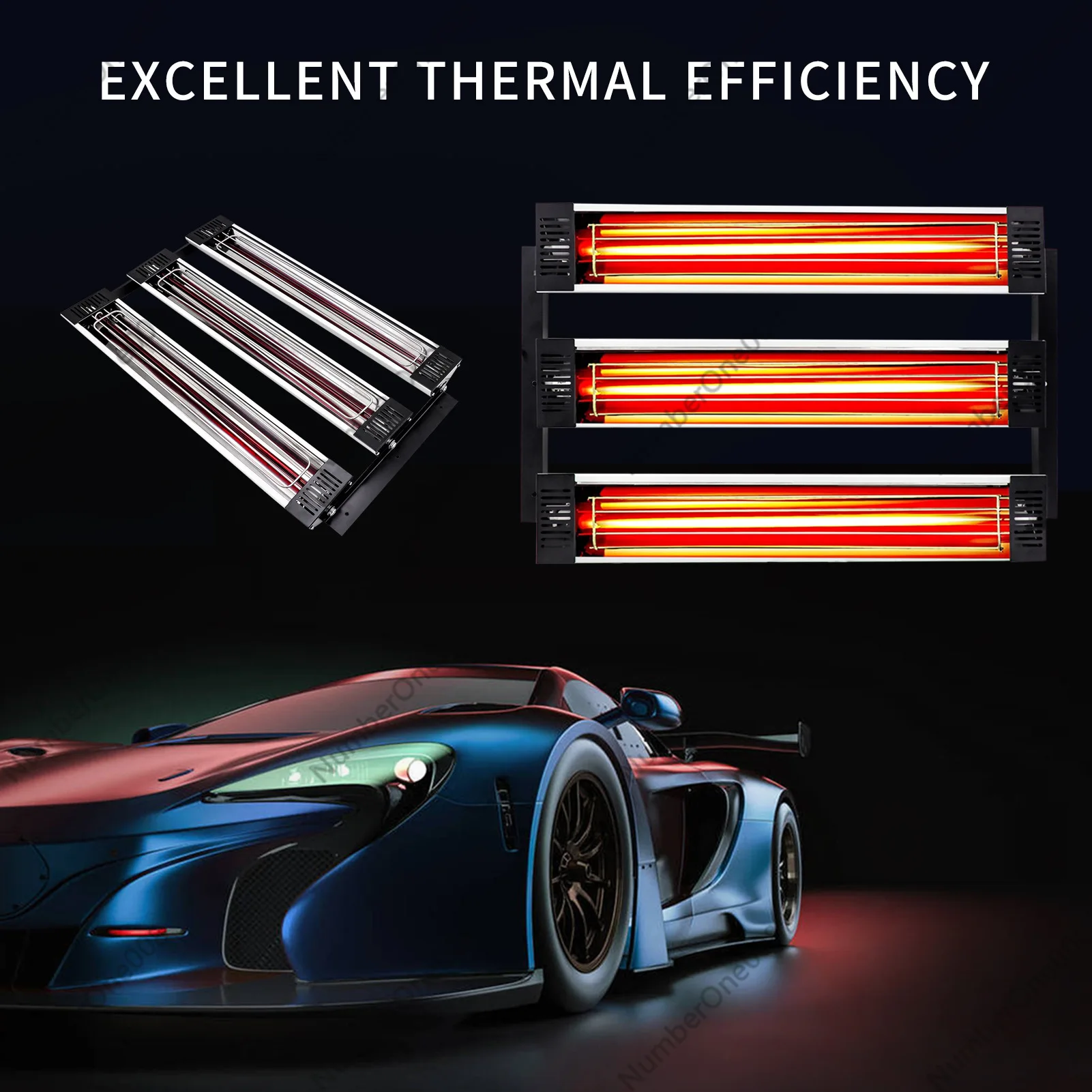 2000W Short Wave Infrared Paint Curing Lamp for Car Body Repair Auto Spray Booth