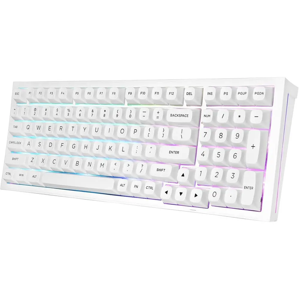 

Mechanical Gaming Keyboard with Creamy Linear Switches, RGB Backlit, Hot Swappable, 96% Gasket Structure, Bluetooth/2.4G/USB-C W