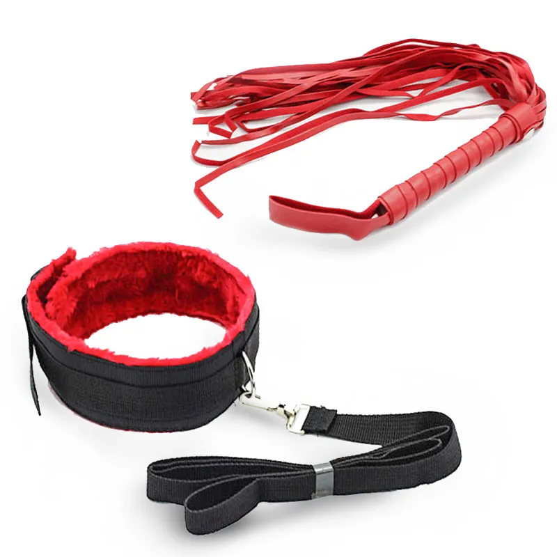 7 pcs/set Sex BDSM Bondage Restraint Kit Handcuffs Collar Gag Mask Whip Adult Sex Toys for Couple