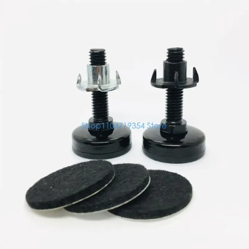 0XLD 4Pcs Furniture Leg Levelers Durable Metal Support Feet Set With Plastic Cover For Stable Household Items