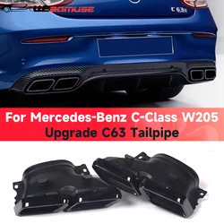 For Mercedes-Benz C-class W205 Exhaust Modified C63 Four Outlets Square Tailpipe C180 C200 C260 C300L Upgrade Square Tailpipe