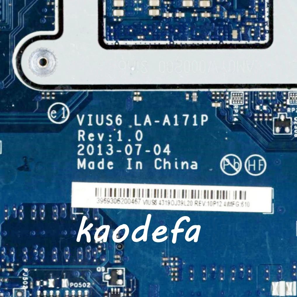 VIUS6-placa base de ordenador portátil, LA-A171P para Lenovo Thinkpad S540, S5-S540, con I3/I5/I7 4Th Gen GPU:HD8670M 2G FRU:00HW345, 100% prueba Ok