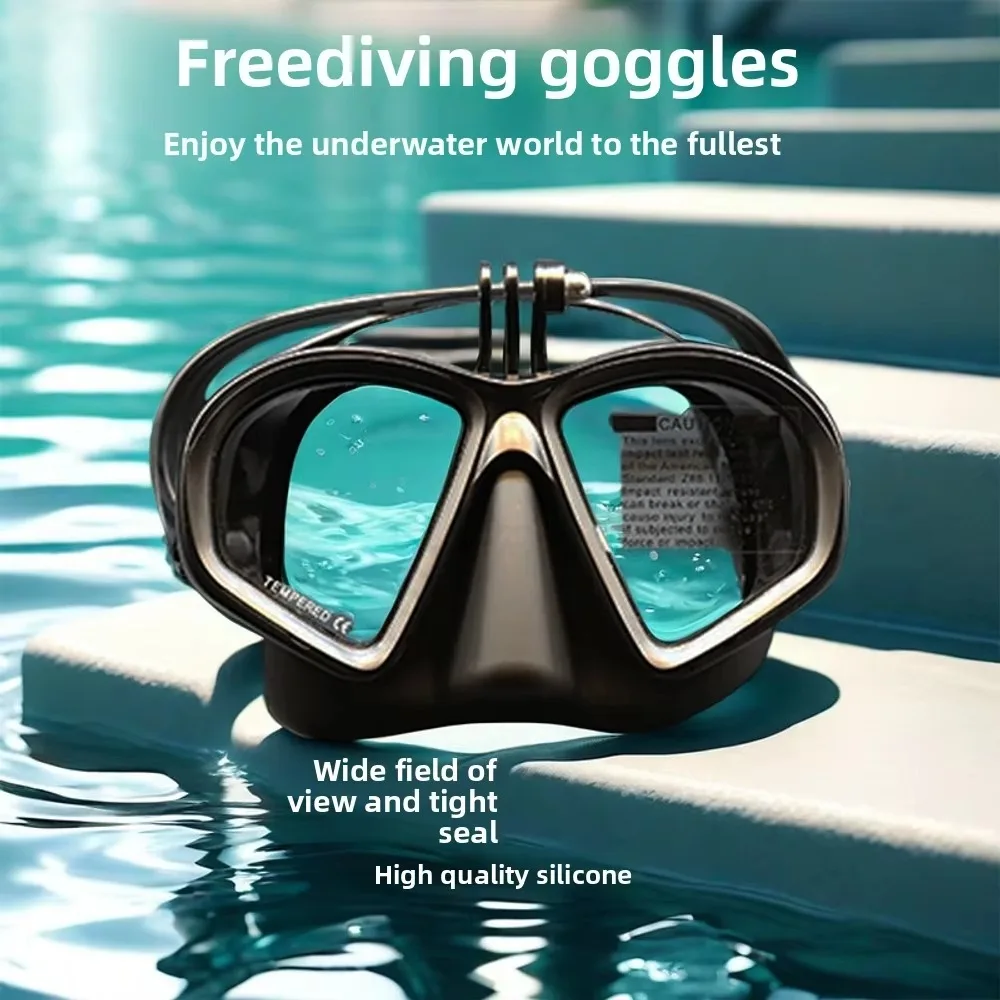 

Профессиональная маска для снорклинга с низким объемом для фридайвинга, снаряжение для дайвинга для взрослых, полнолицевая маска для подводного плавания с креплением для камеры и штатива