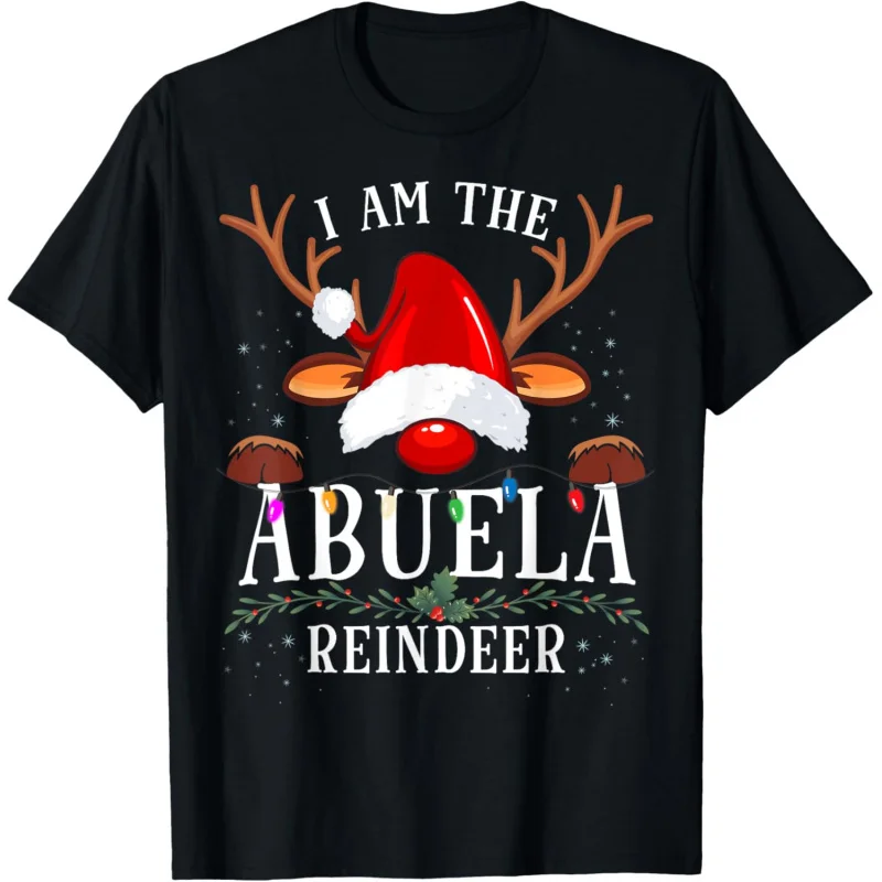 I Am The Abuela Reindeer Christmas Family T-Shirt Loose men's and women's