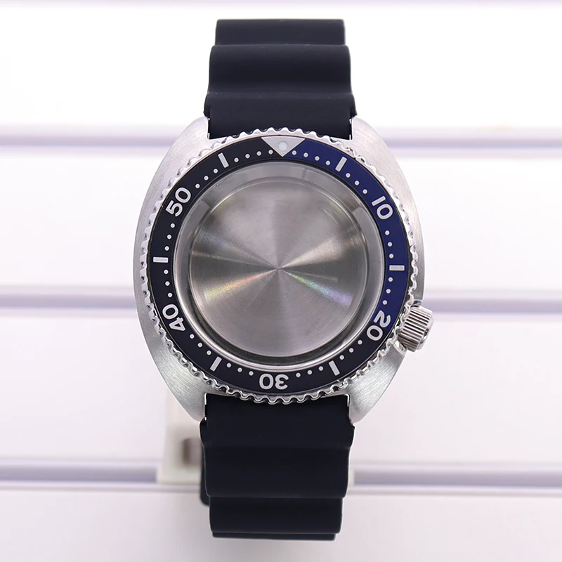 

45mm for Turtle Abalone Modified Watch Case Strap For NH35 NH36 NH34 NH38 Movement Steel Chapter Ring 120 click Bezel Sapphire