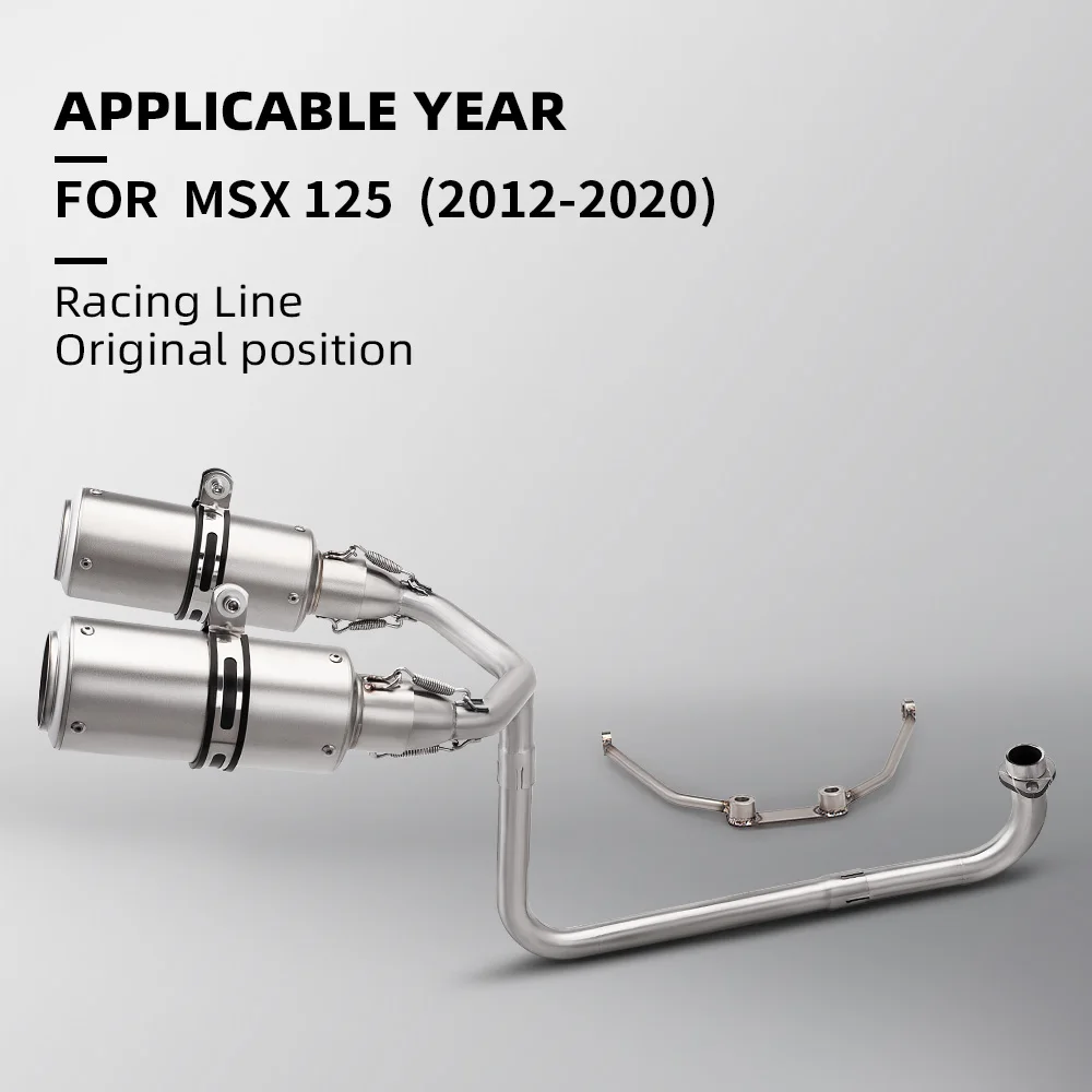 

Motorcycle Full System Exhaust Escape Modify Stainless Steel 50.8MM Front Link Pipe For MSX125 MSX 125 2012-2020
