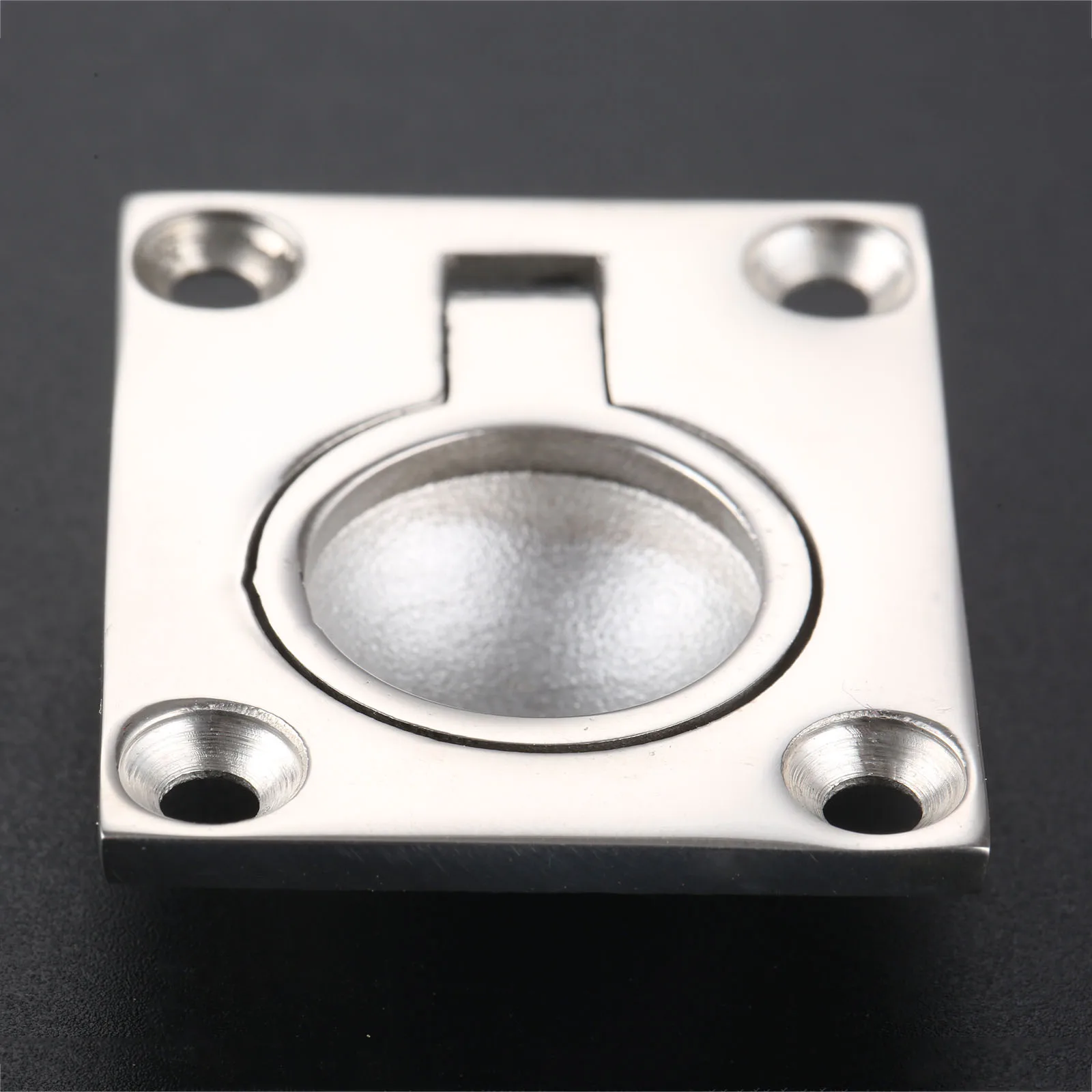 Marine Boats 316 Stainless Steel Hatch Latch Locker Cabinet Flush Mount Lifting Ring Pull Deck Cover Handle Floor Buckle 48x38mm