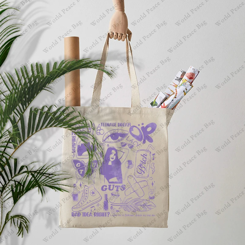 1 pc Olivia Guts Tour patternTote Bag Shoulder Bag Summer Beach holiday Bag Olivia Bad Idea Right Sour Tour Merch Gift For Her