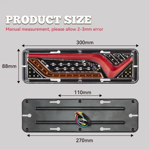 Imagen 2 del producto 2 uds 12V-24V luz trasera LED para camión luces traseras señal de giro freno lámpara de señal de marcha atrás remolque camión autobús Camper Carailer luces antiniebla