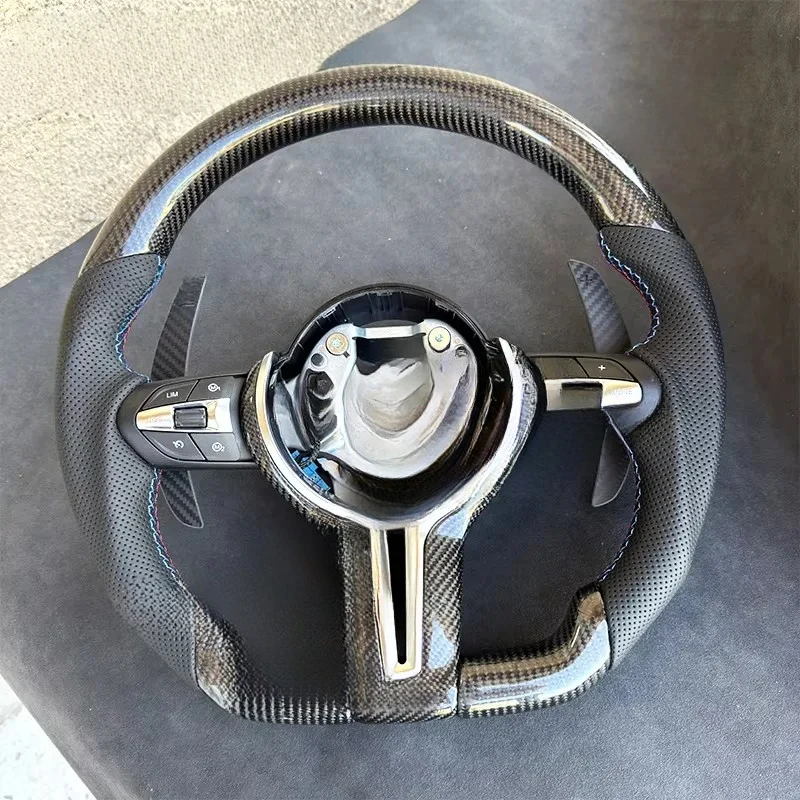 Upgraded Carbon Fiber Material Leather Grip Steering Wheel For BMW F30 F10 F31 F20 F25 F22 F36 F33 Version With Paddle Buttons