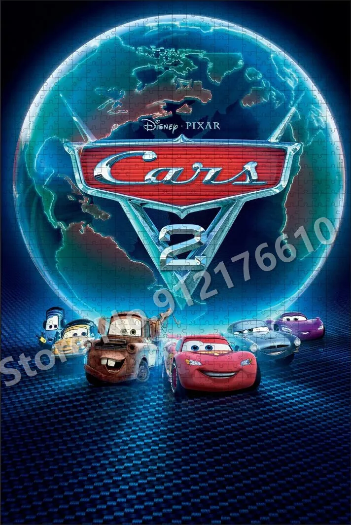 Disney Jigsaw Puzzles Car Anime 300/5001000 Pcs Wooden Puzzle for Adults Children Educational Decompression Toys Collection Gift