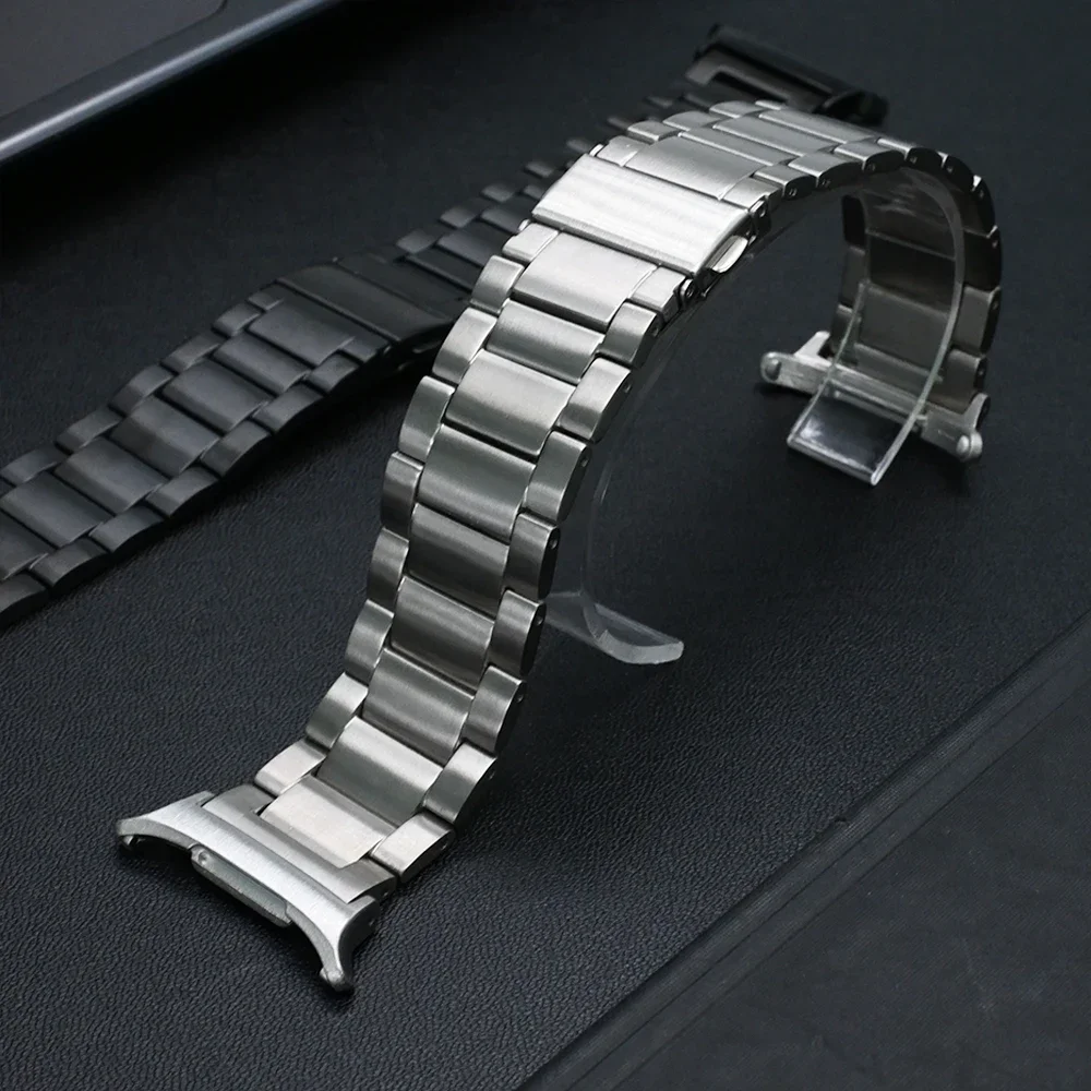

Ремешок титановый для Samsung Galaxy Watch Ultra 47 мм, деловой металлический браслет без зазоров, изогнутый конец, роскошный браслет для мужчин