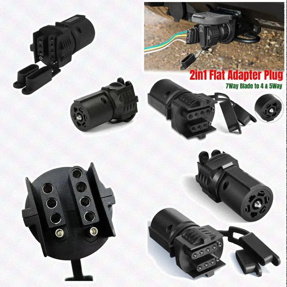 Convenient Trailer Connection Black Trailer Adapter Converter for American Standard 7 Way to 4 Way and 5 Way Convenient