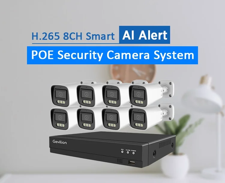 4K 8mp 8 Channel Security System Outdoor Two Way Audio Full Color Night Vision Poe Nvr Kit Cctv Ip Surveillance Camera System