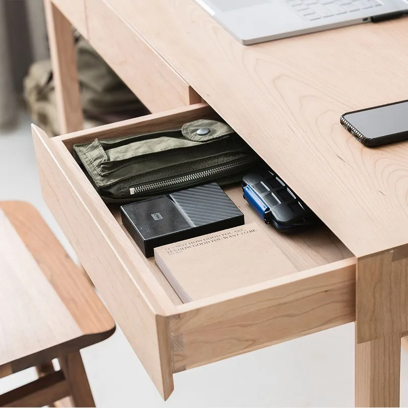 Solid wood desk cherry wood bucket simple