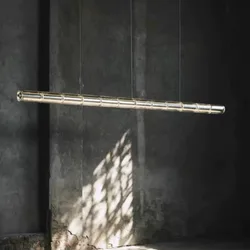 Modern LED tube pendant lamp for Art studio Restaurant deco Long LED wedge Glass Crystal Chandelier home office study lighting