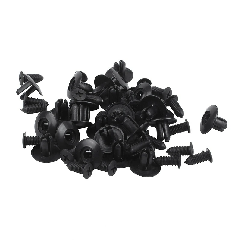 25 Pcs Plastic Push In Bumper Fender Door Rivets Clip 8Mm Hole Black & 100Pcs Nylon Closed End Cap Insulated Connectors Wire Cri