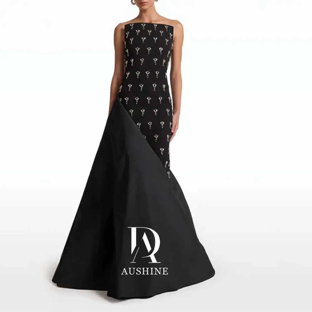 Aushine Dress Luxury Birthday Evening Dress Floor Length Sleeveless Summer Elegant Wedding Party Gowns For Women Arab 2024Fu