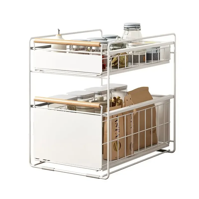 

Multifunctional Storage Rack Kitchen Spice Rack Under Sink Storage Shelf Bathroom Toiletries Cabinet Home Organizer Holder