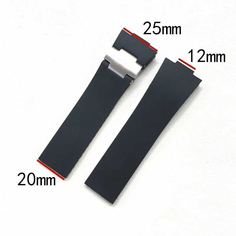 For Ulysse Nardin Marine series 263-66/1183-126-7M/42/263-67-3/43 Silicone watch strap Folding buckle watchband 12-25mm