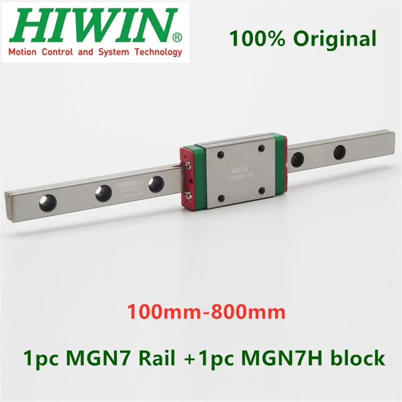 1pc Original Hiwin linear guide MGN7 100 200 300 330 350 400 450 500 550 mm MGNR7C rail + 1pc MGN7H block carriage cnc parts