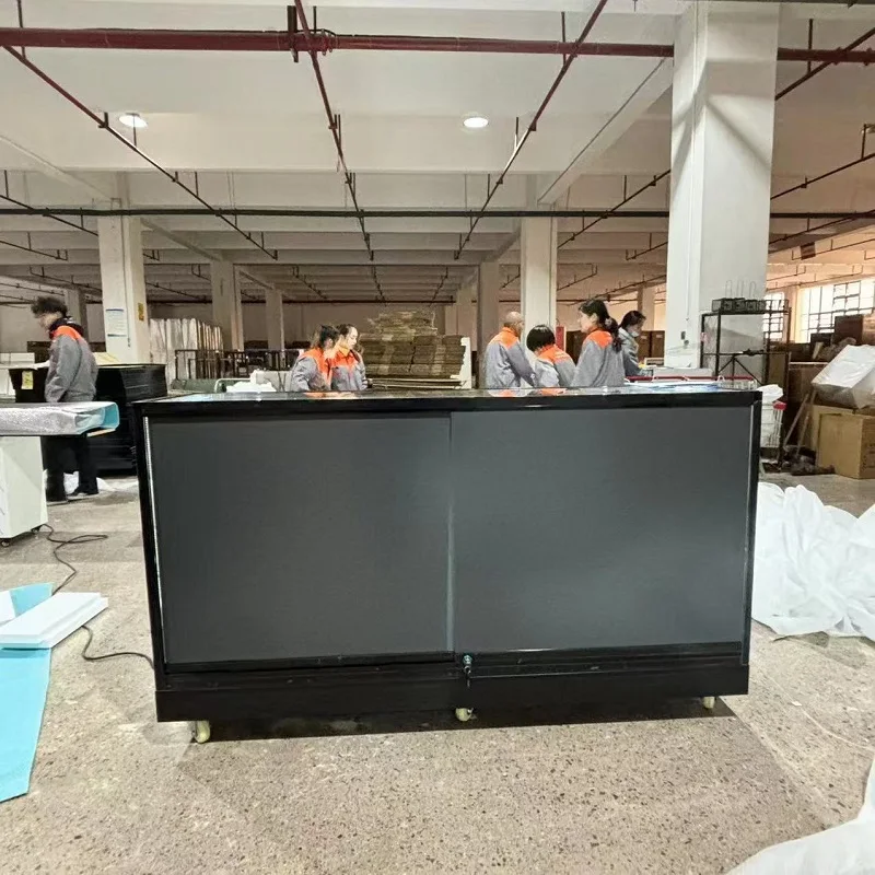 72'' Full Vision Glass Showcase Display Case - Black